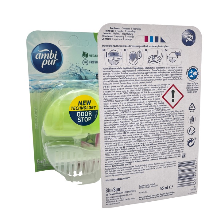 WC-frissítő Ambi Pure Lotus virág/bambusz, 55ml