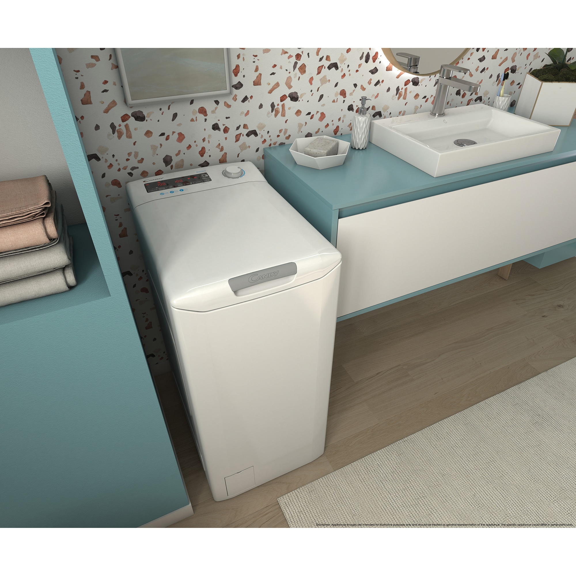 Masina de spalat rufe cu incarcare verticala Candy CSTG 272DVET/1-S, 7 kg, 1200 rpm, Clasa E, Gentle Touch Opening, Easy Iron, Alb