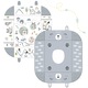Постелка и кът за игра KinderVibe™ BabyKING, С възглавница, 3в1, 7 подвижни сензорни играчки, Две аркади, Огледало, Мек материал с термична защита, Лесен за почистване, Неплъзгащ се, Многофункционален, Бял/сив