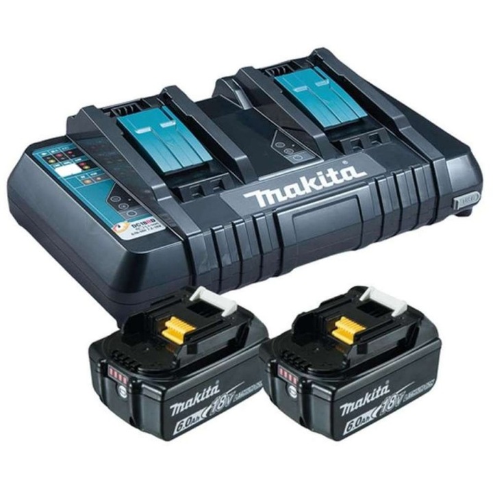 Комплект от 2 батерии 6 Ah и зарядно Makita BL1860B и DC18RD