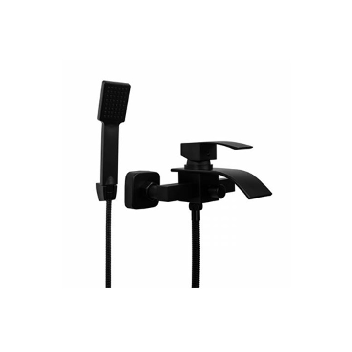 Robinet/Dus umplere baie LUNART negru mat