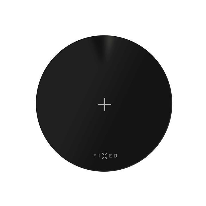 Incarcator wireless rapid pentru telefoane Fixed SlimPad, 15W, negru