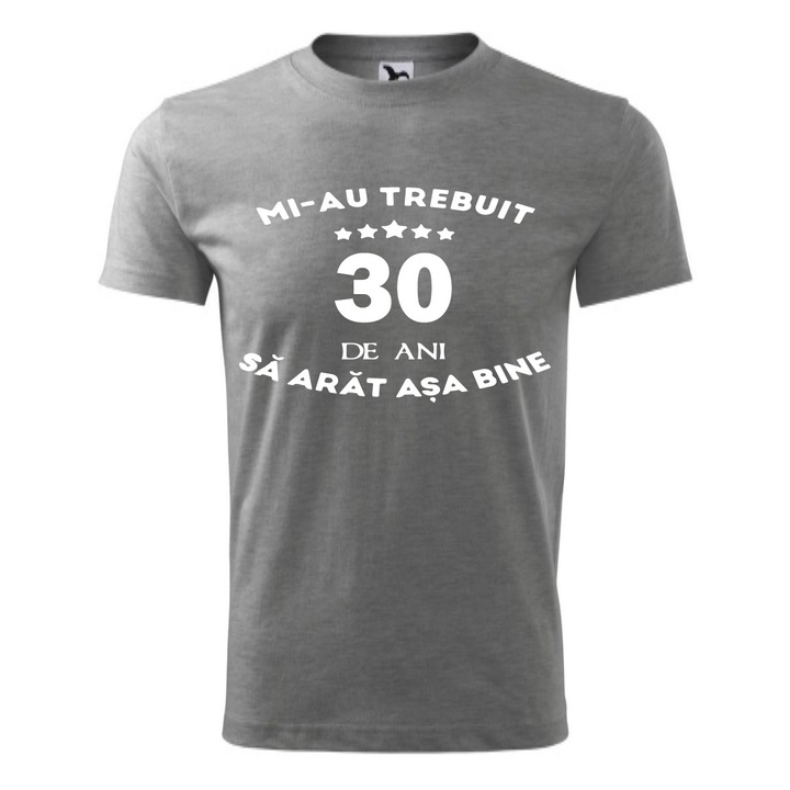 Tricou barbati personalizat, gri, Mi-au trebuit 30 ani sa arat asa bine, L