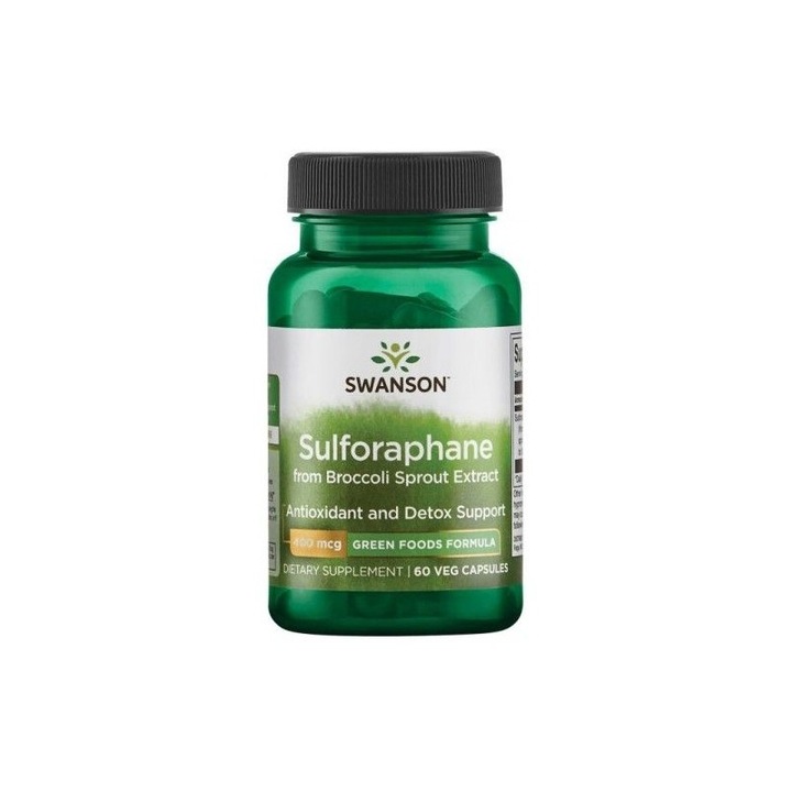 Хранителна добавка Swanson Sulforaphane от екстракт от кълнове на броколи 400mcg, 60 капсули