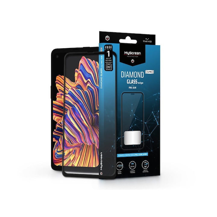 Samsung G715F Galaxy Xcover Pro закален стъклен протектор за екран - MyScreen Protector Diamond Glass Lite Edge2.5D Full Glue - черен