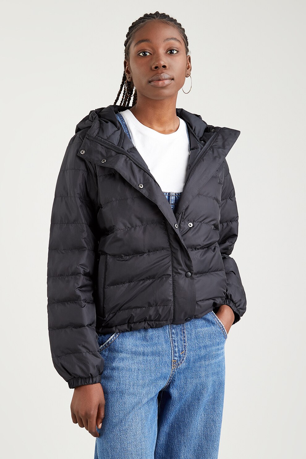 Levi's, Geaca impermeabila cu gluga Eddie, Negru, XS