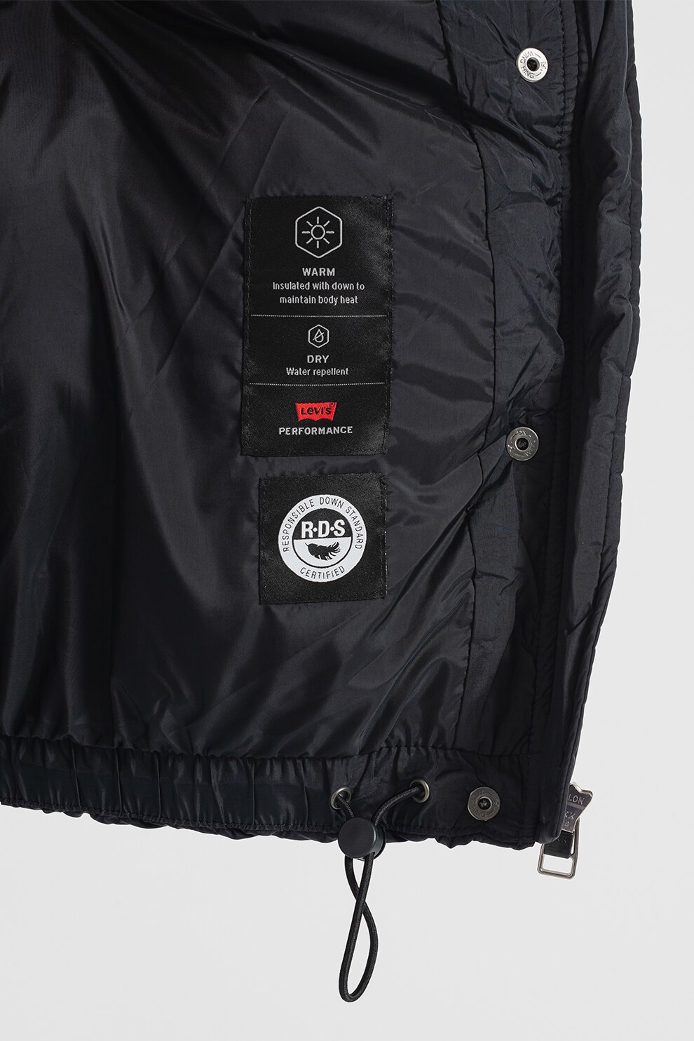 Levi's, Зимно яке със свободна кройка и пухена вата, Черен, S - eMAG.bg