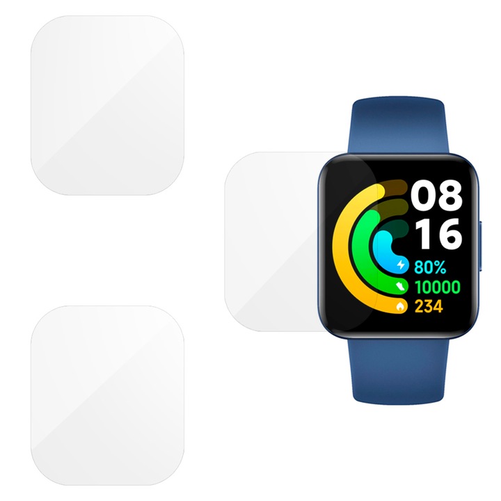 3 db SILKASE fólia készlet POCO Watch GL-hez 39x34mm, szilikon, megújuló, teljes kijelzős
