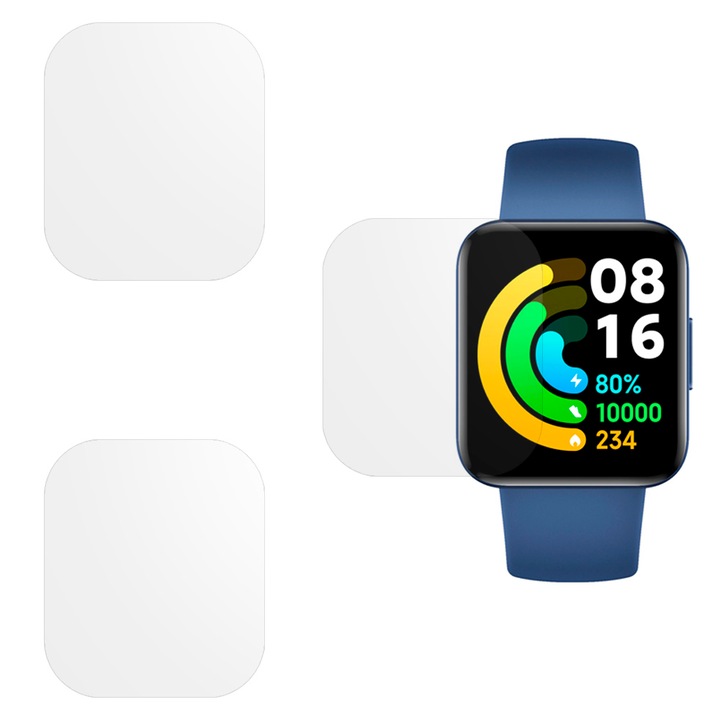 3 db SILKASE matt fólia készlet POCO Watch GL-hez 39x34mm, szilikon, megújuló, Teljes kijelző