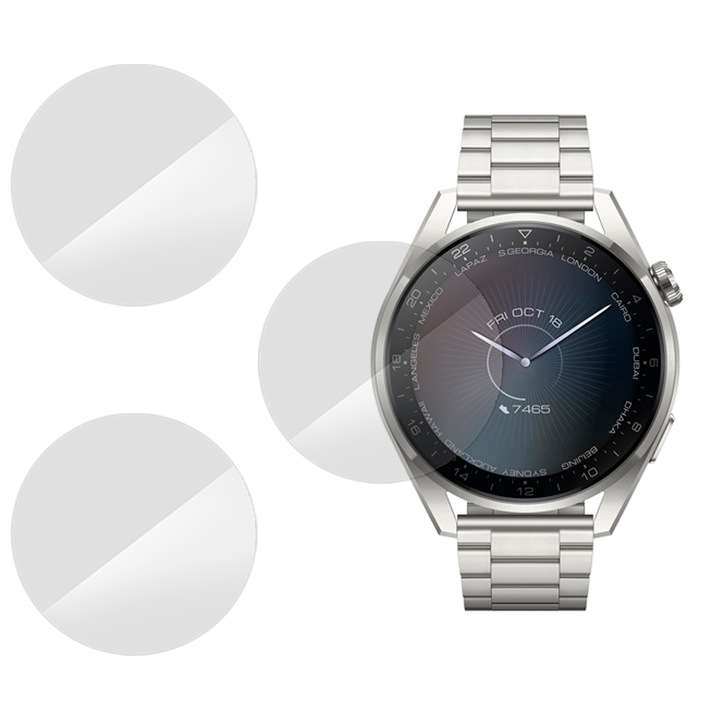 SILKASE filmből álló készlet Huawei Watch GT 3 PRO 46mm-es, szilikonos, megújuló, teljes kijelzős, 3 db