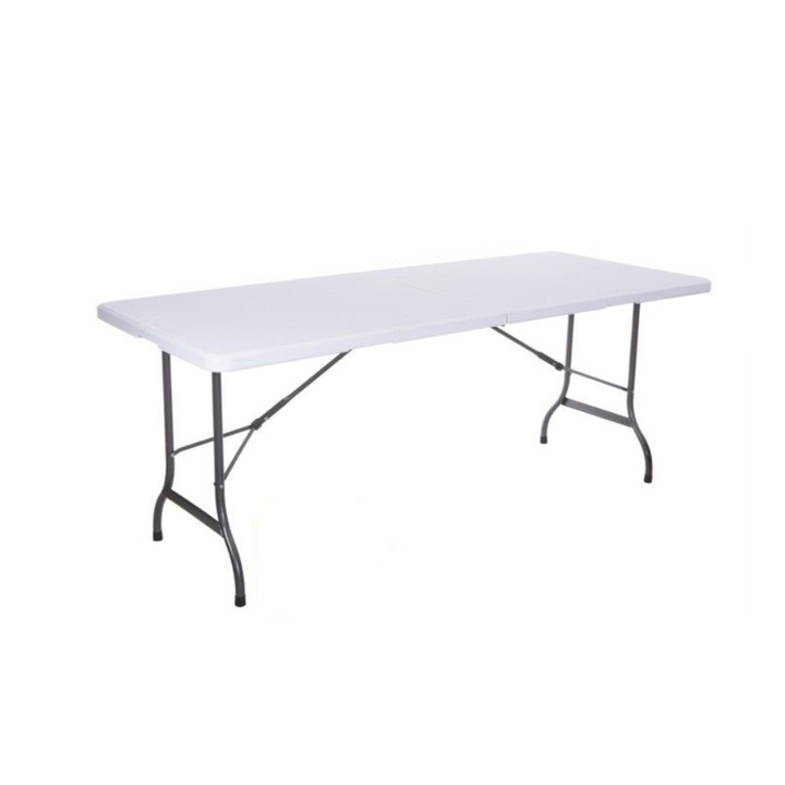 Сгъваема маса Bigshot BSNZK180S Тип куфар за Къмпинг, Двор или Градина, 180 x 72 x 70 см, Бяла