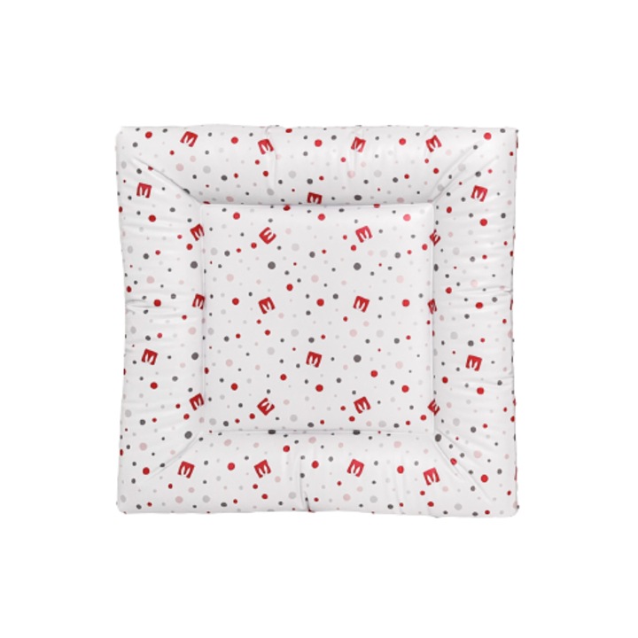 Saltea de infasat Bianconiglio Kids FLAFFI 60 x 60 cm, cu buline, Alb