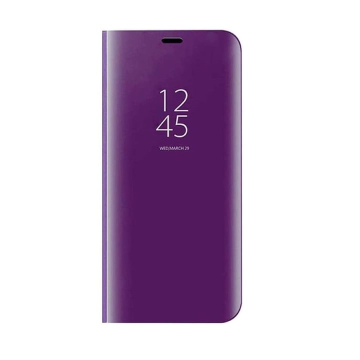 Husa Protectie Flip Cover compatibila cu Samsung Galaxy S8 Plus, Clear View, Mirror, Stand, Mov Indigo