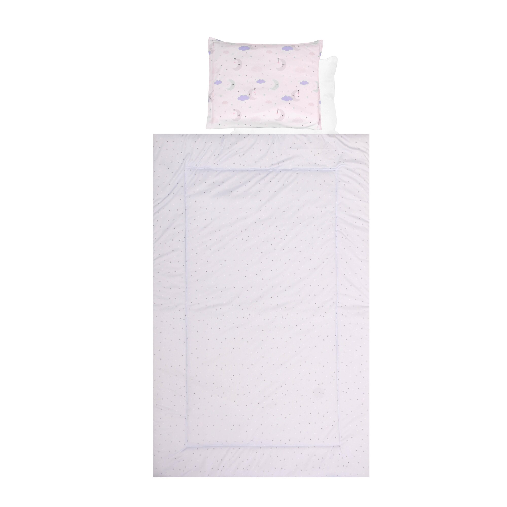 Set lenjerie pat 4 piese, Lorelli, bumbac ranforce, Blue Moon si Stars