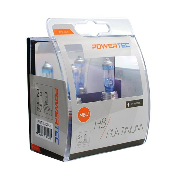 2 db-os autóizzó készlet H8, M-Tech, 12V, 35W, 3250K, Platina