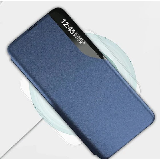 Husa Compatibil cu Samsung Galaxy A33 5G Smart View Case, Functie Stand, Flip, Carte, Navy