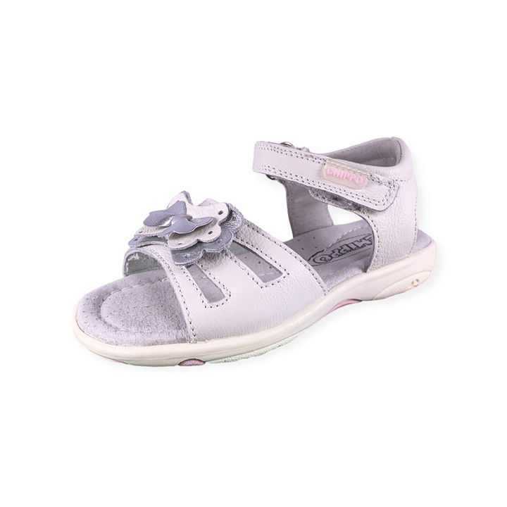 Детски сандали Chippo Kids 43639, 25-30, Естествена кожа, Бял/Сребрист