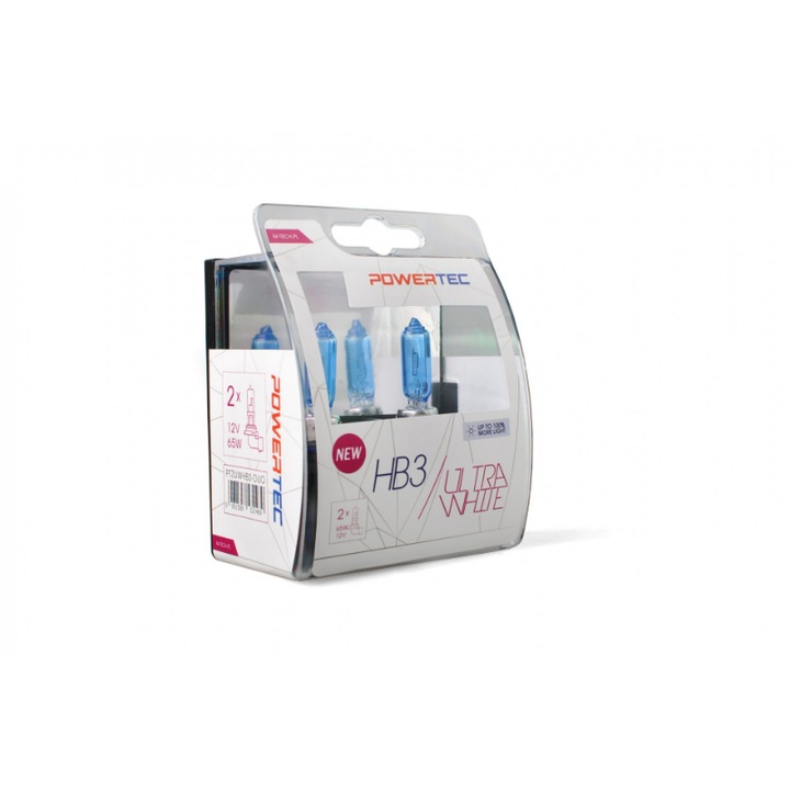 Set 2 becuri auto HB3, M-Tech, 12V, 65W, Lumina alba