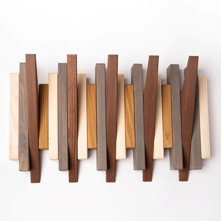 Стенна закачалка за дрехи Lemnart N, 52х30х5см, Дърво, Многоцветен