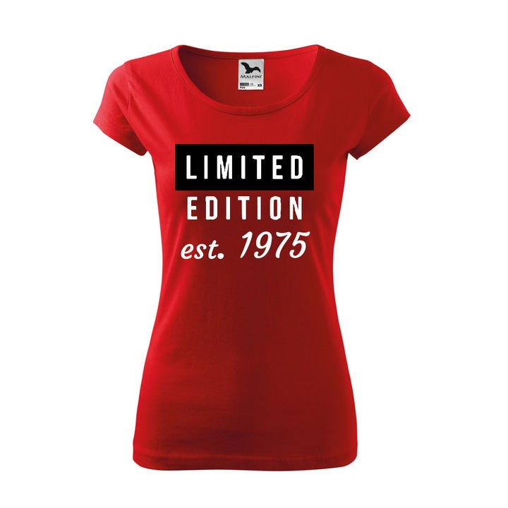 Tricou femei personalizat, rosu, Limited edition 1975, S
