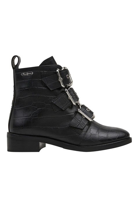 Pepe Jeans London, Ghete de piele cu catarama, Negru