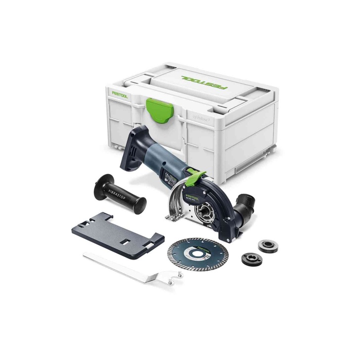 Polizor unghiular fara fir Festool DSC-AGC, Acumulator Li-Ion, 125 mm, Negru/Albastru