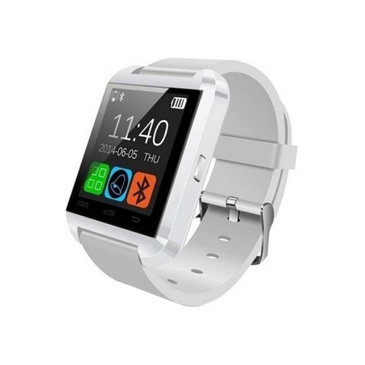 Ceas Smartwatch iUni U8+, Bluetooth, Activity & Sleep Monitor, White