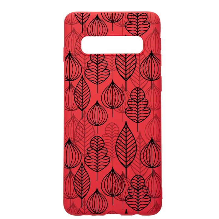 Силиконов калъф Unique за Samsung Galaxy S10 Plus, Autumn, Red, R 10