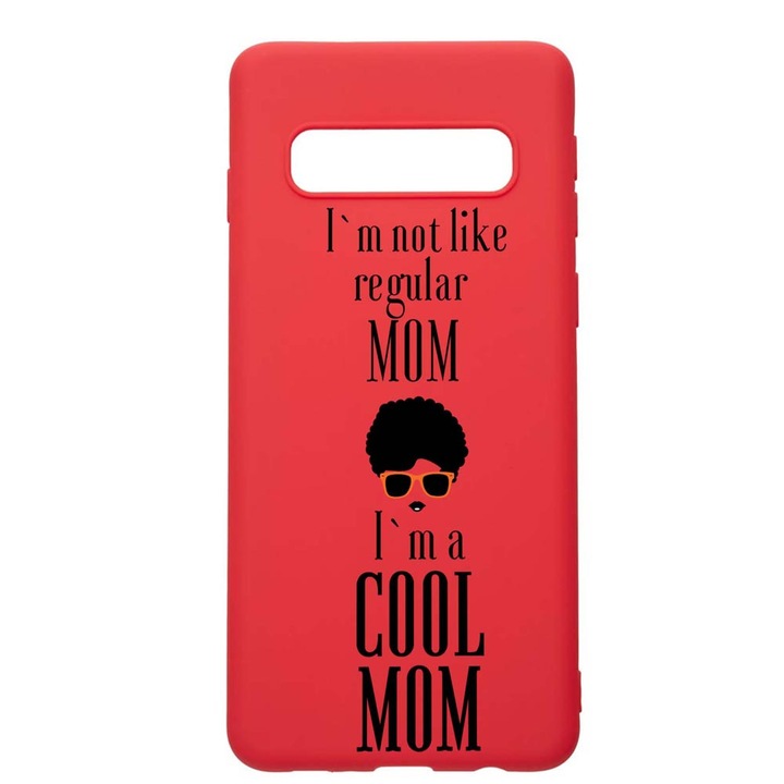 Силиконов калъф Unique за Samsung Galaxy S10 Plus, Cool Mom, Red, R 19