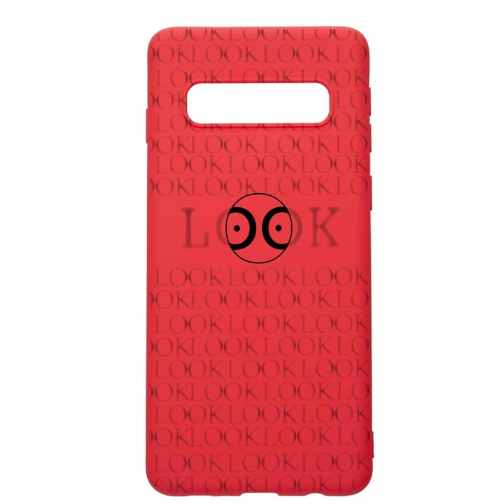 Силиконов калъф Unique за Samsung Galaxy S10 Plus, Look At Me, Red, R 39