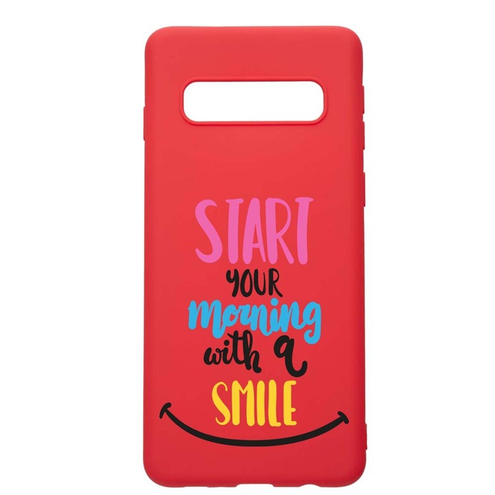 Силиконов калъф Unique за Samsung Galaxy S10 Plus, Smile At Morning, Red, R 47