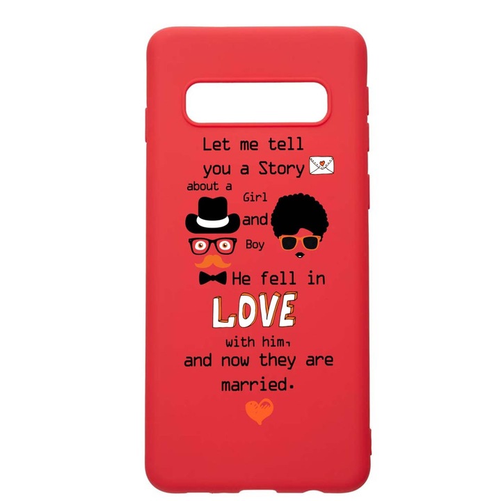 Силиконов калъф Unique за Samsung Galaxy S10 Plus, Married, Red, R 42
