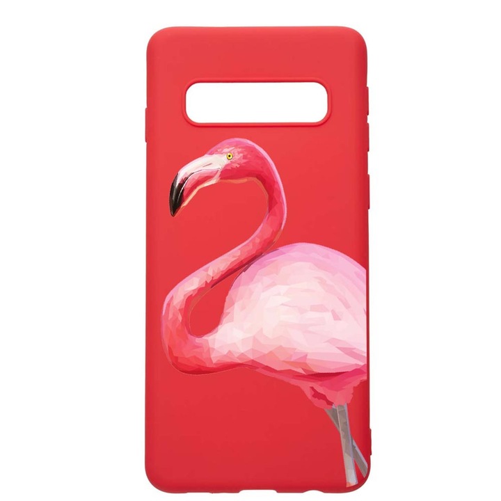 Силиконов калъф Unique за Samsung Galaxy S10 Plus, Flamingo, Red, R 55