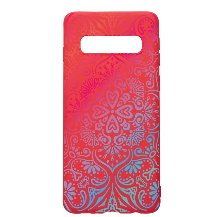 Силиконов калъф Unique за Samsung Galaxy S10 Plus, Mandala Color, Red, R 72