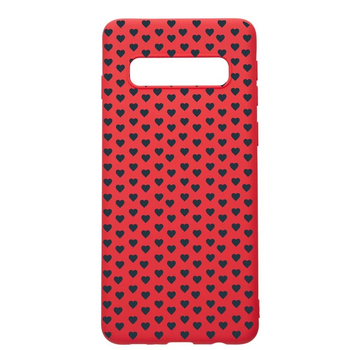 Силиконов калъф Unique за Samsung Galaxy S10 Plus, Little Hearts, Red, R 82