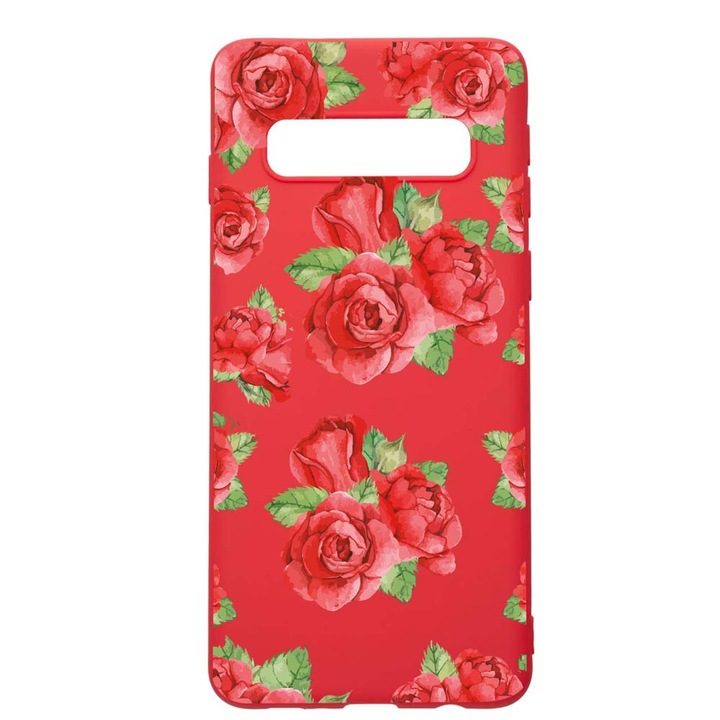 Силиконов калъф Unique за Samsung Galaxy S10 Plus, Rose, Red, R 97