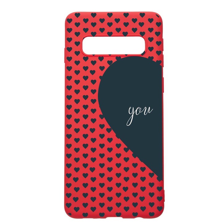 Силиконов калъф Unique за Samsung Galaxy S10 Plus, Love You, Red, R 101