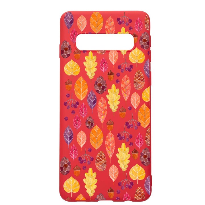 Силиконов калъф Unique за Samsung Galaxy S10 Plus, Autumn, Red, R 111