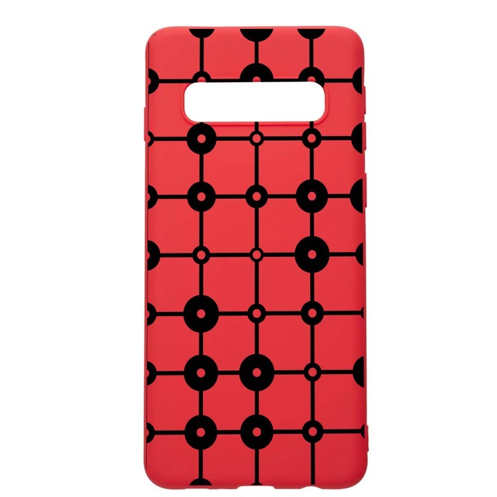 Силиконов калъф Unique за Samsung Galaxy S10 Plus, Lines, Red, R 124