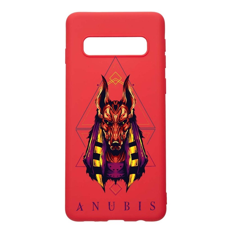 Силиконов калъф Unique за Samsung Galaxy S10 Plus, Mythology Anubis, Red, R 286