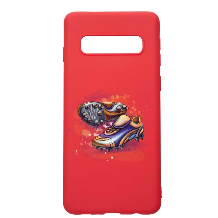 Силиконов калъф Unique за Samsung Galaxy S10 Plus, Football Shoes, Red, R 799