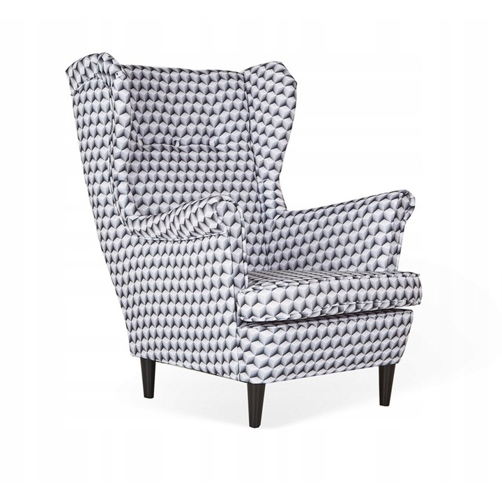 Fotoliu Ari, Family Meble, Model 3D, 104x84x92 cm, Catifea/Lemn, Multicolor