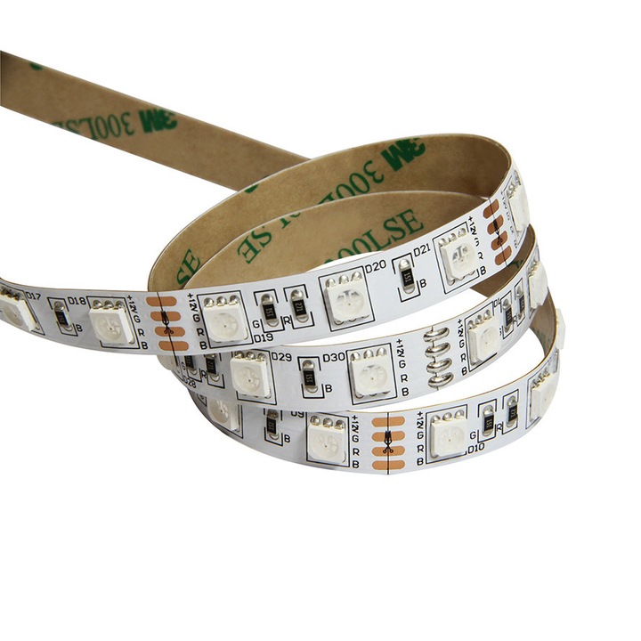 Banda LED SMD5050 RGB 12V 60LED/m 14.4W/m IP20 5m Well