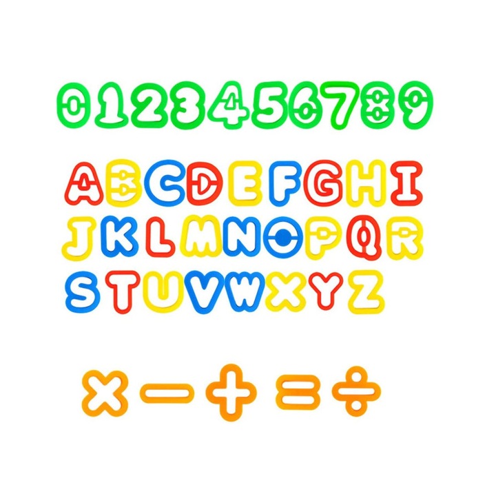 Set 41 litere/cifre pentru aluat, Mbooulc, Stimulare creativitate/imaginatie, Multicolor