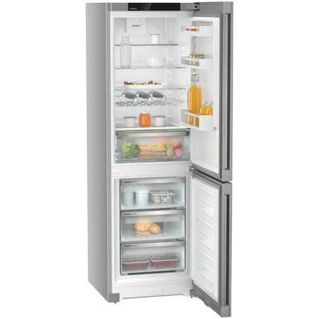 Combina frigorifica Liebherr CNsfd 5733, 330 l, NoFrost, EasyFresh, DuoCooling, BluPerformance, Clasa D, 185.5 cm, Inox