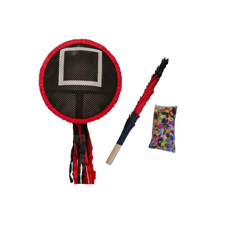 Pinata, Pinastar, Squid Game csillag bottal és konfettivel