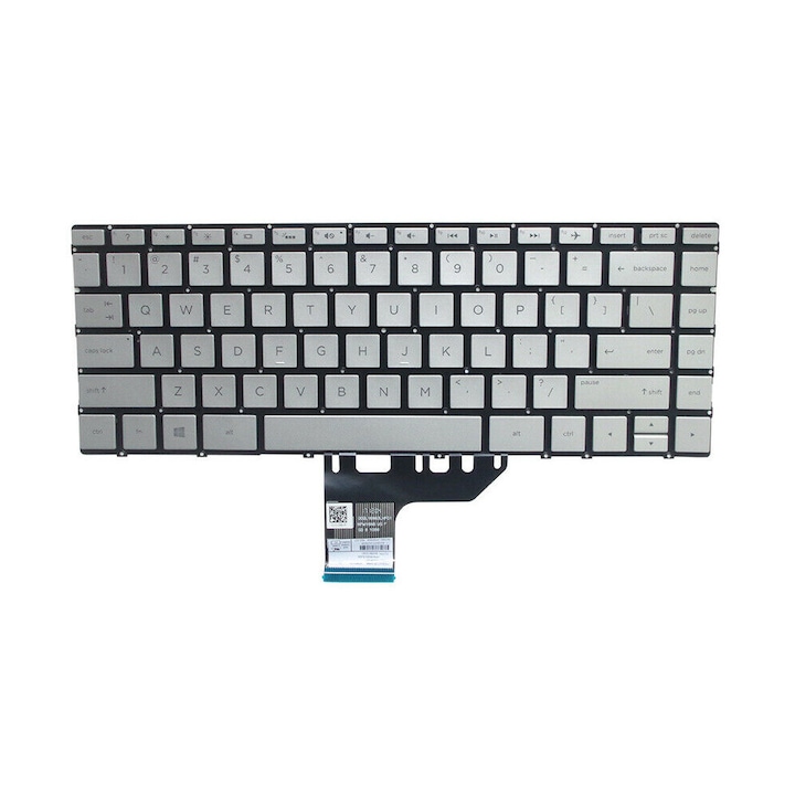Tastatura Laptop, HP, Spectre X360 13-W, 13-AF, 13-AC, 13-AG, 13-AD, 13-AH, 13-AF, 13-BF, 9Z.NECBQ.201, cu iluminare, argintie, layout US