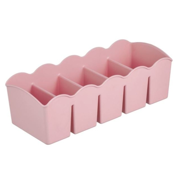 Set 4 organizatoare sertar, pentru lenjerie intima sau sosete, roz, 23x10x7.5 cm