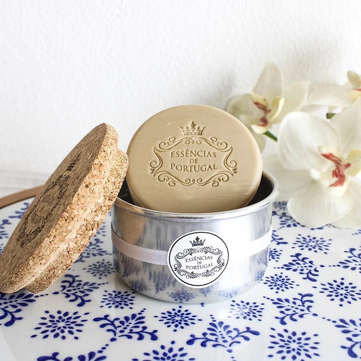 Set sapun Essencias de Portugal, Iasomie, in cutie de aluminiu, 2 x 50g