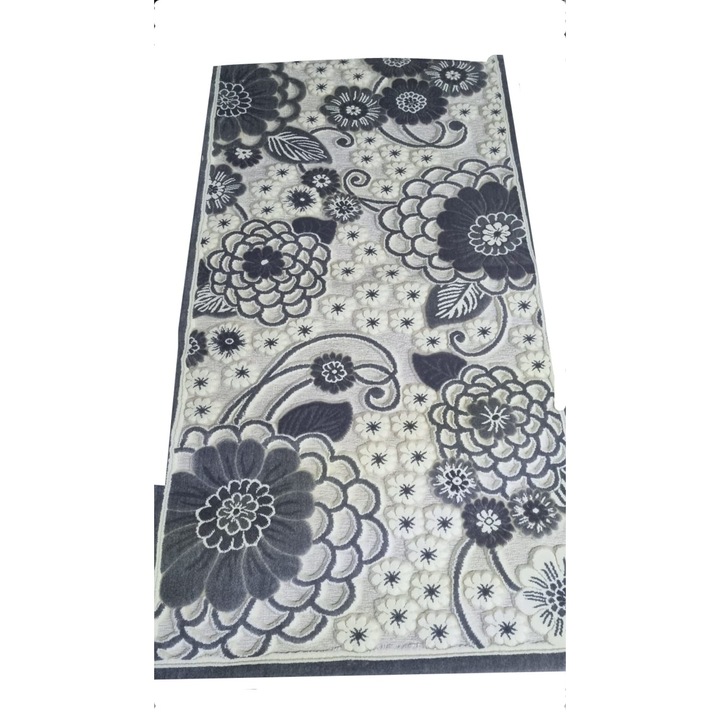Covor Mira, floral, gri/bej, 50 x 80 cm